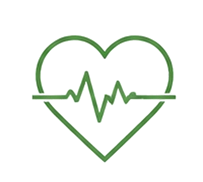 Heart with heartbeat line representing primary care